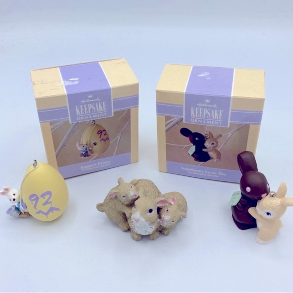 Hallmark Keepsake Ornaments  “Somebunny Loves You” And “Eggspert Painter” Set